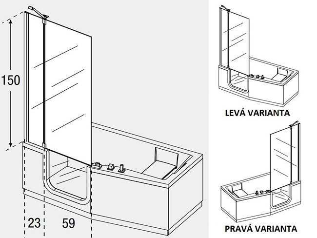 2-DÍLNÁ VANOVÁ ZÁSTĚNA COMBY